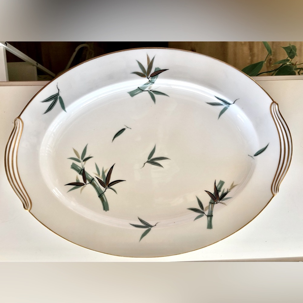 Noritake Japan #5490 Bamboo Large Platter 16”x12" *Part Of Set - Dinner / Salad*
